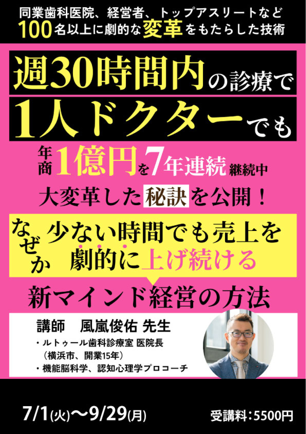 少ない診療時間でもしっかり売り上げる新マインド経営の画像です。