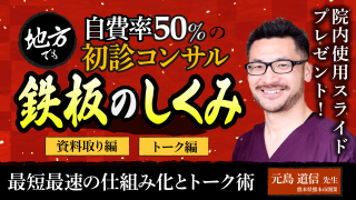 地方でも自費率50%の初診コンサル鉄板のしくみの画像です。