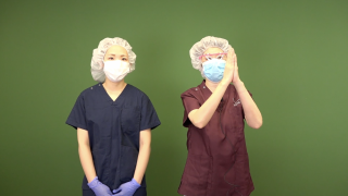 インプラント埋入手術～手術時手洗い・滅菌手袋着脱方法～の画像です。